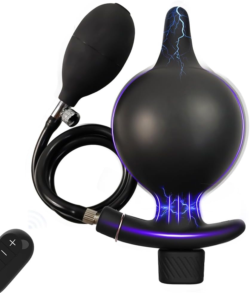 Elektro Shock Aufblasbarer Analplug Vibrator Prostata-Massage mit 12 Schockmodi
