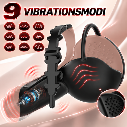 Einstellbarer Penetrations Penisvibrator Massagegerät Stimulator mit 9 Vibrationsmodi