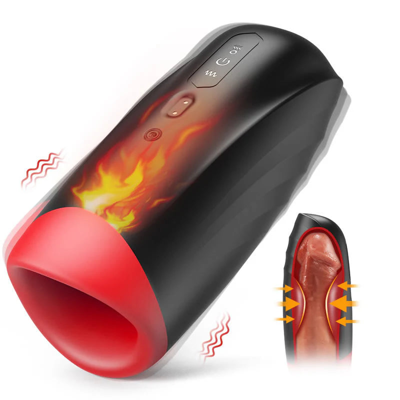 3 IN 1 Oral Stroker Blowjob Masturbator mit 5 Klemm 10 Vibrations und 42°C Heizmodi