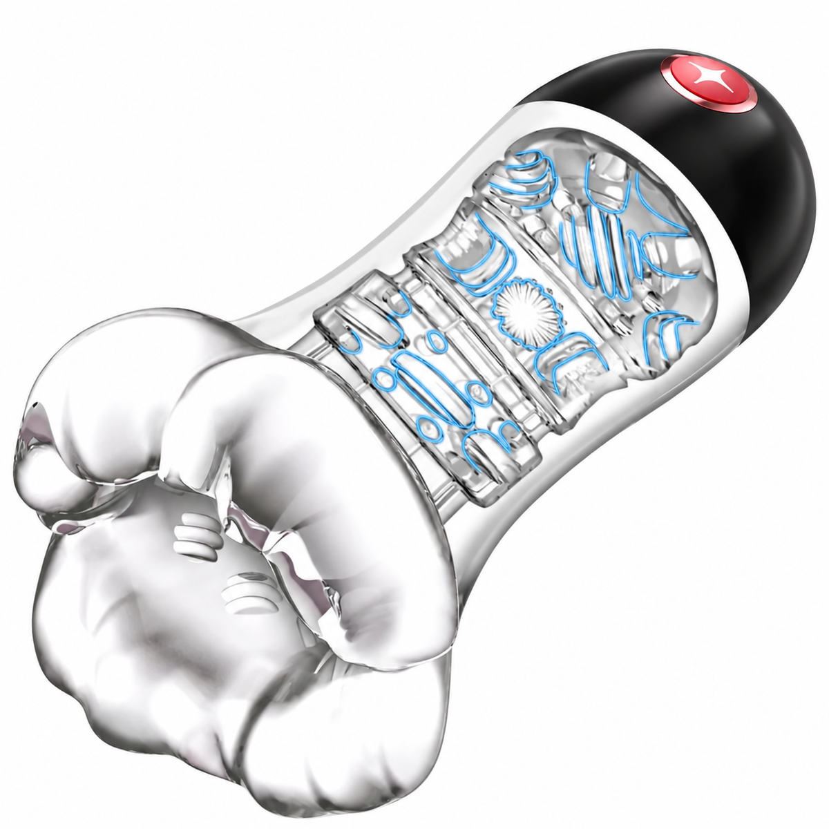 Intelligente KI-Sync & Gaming-App Transparenter Penis Trainer Vibrator mit 9 Trainingsmodi
