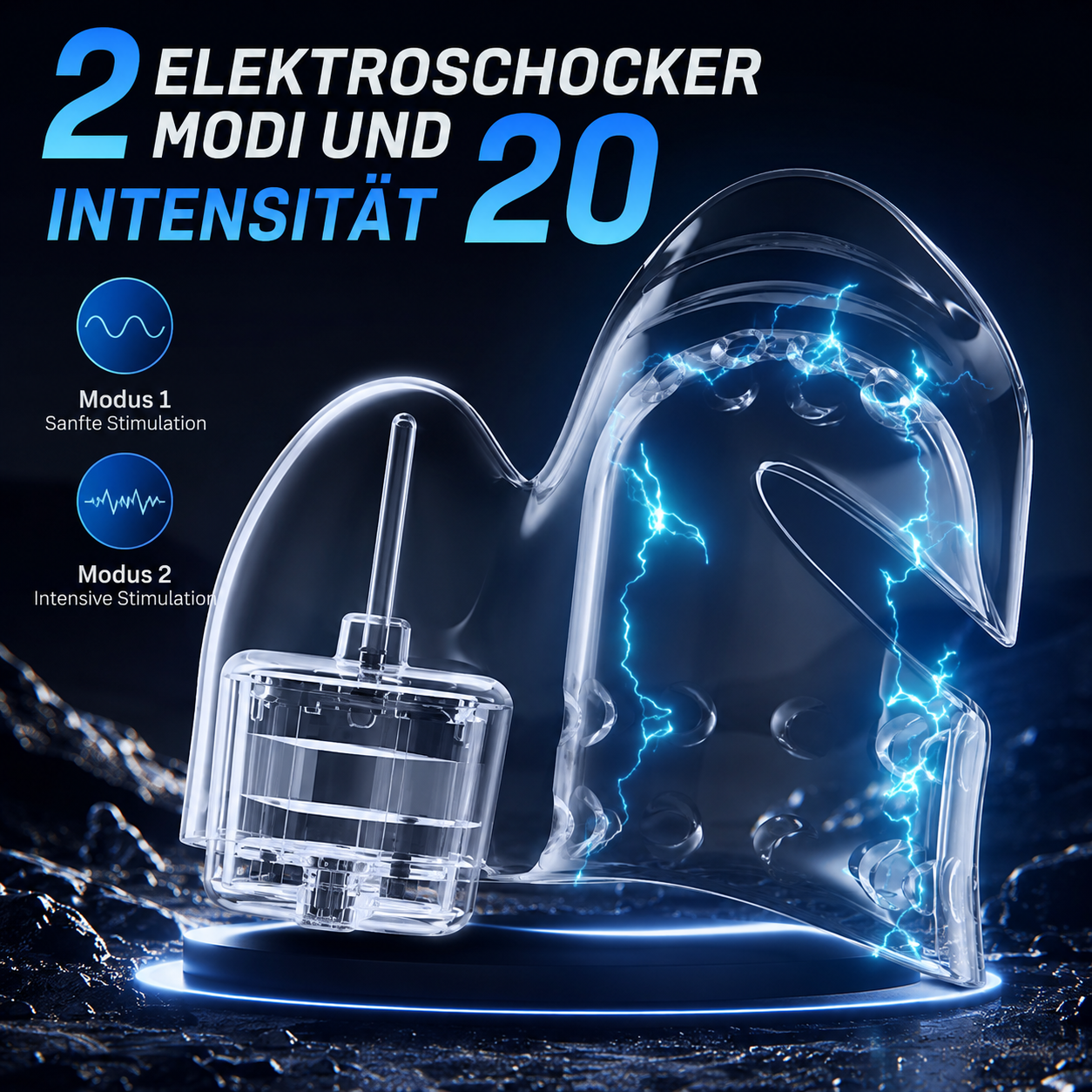 Elektrostimulation Masturbieren Penis Trainer mit 12 Elektroschocker Modi und 20 Intensität