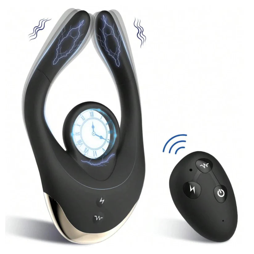 E-Stim Penistrainer Vibrator Cockring Masturbator mit 10 Vibrationsmodi & Elektroschocks