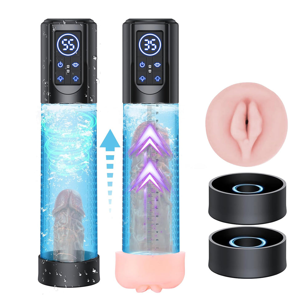 3 IN 1 Wasser Penispumpen Penis Vakuumpumpe mit 12 SMART TRAININGSMODUS