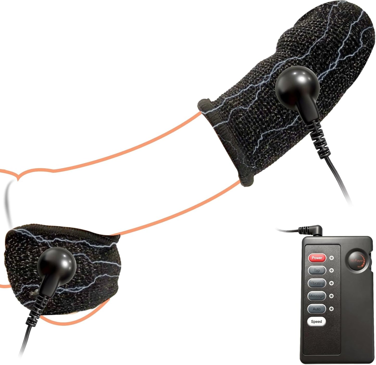 Elektro Schock Penisringe Stimulator mit 8 Stromschlagmodi und 19 Stromschlagintensitäten