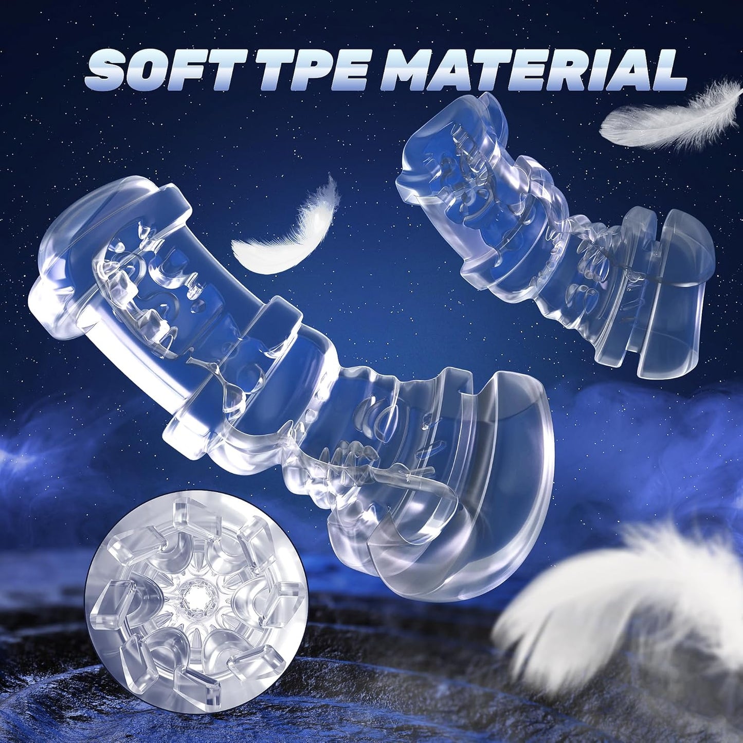 LCD-Display Elektrischer Masturbator Stroker Blwojob mit 8 Vibrations und Stoßmodi