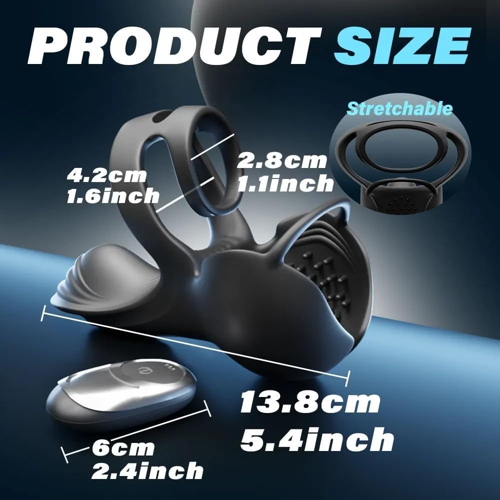 360° Hoden Vollabdeckungsstimulator Penistrainer Cock Ring mit 9 Vibrations & Heizmodi