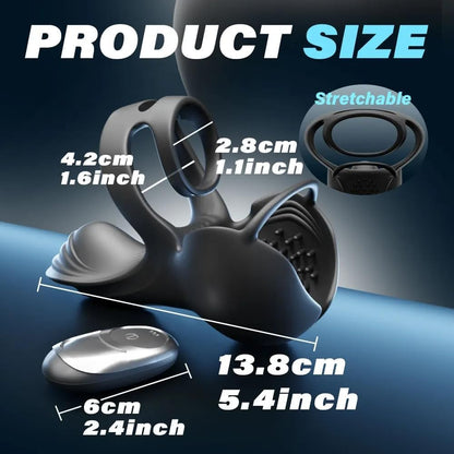 360° Hoden Vollabdeckungsstimulator Penistrainer Cock Ring mit 9 Vibrations & Heizmodi