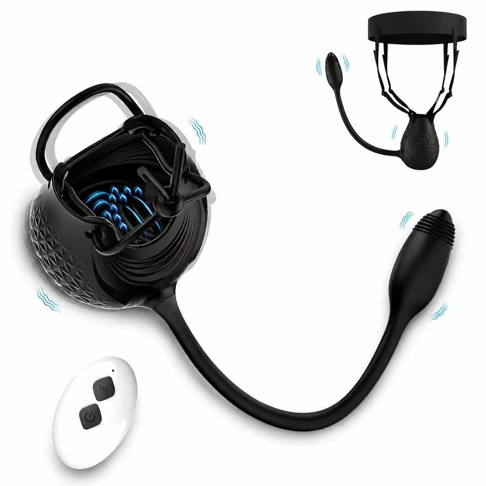 360° Hoden Stimulator Penis Trainer Vibrator Analplug Prostatamassager mit 10 Vibrations
