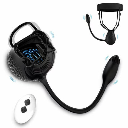 360° Hoden Stimulator Penis Trainer Vibrator Analplug Prostatamassager mit 10 Vibrations