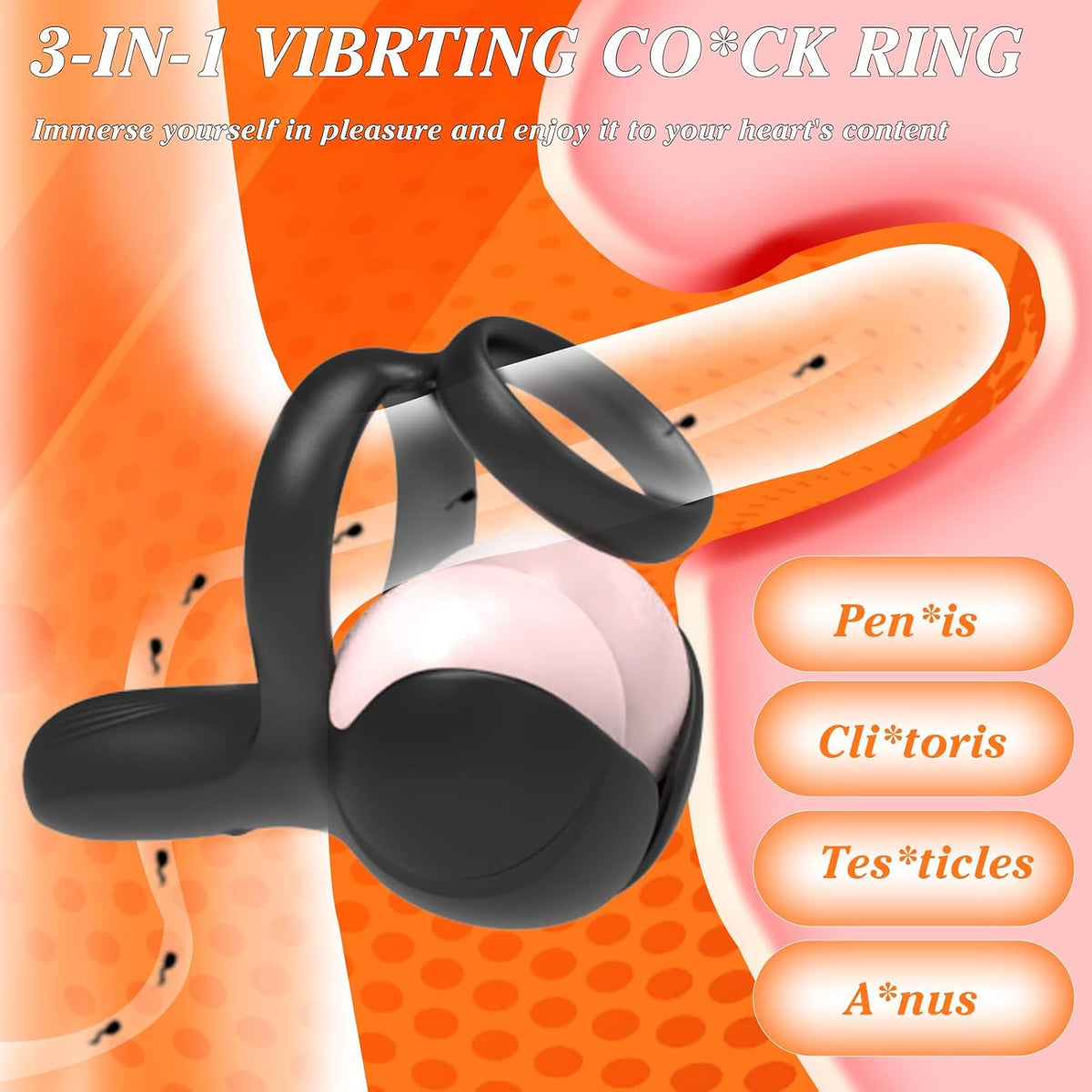 360° Hoden Vollabdeckungsstimulator Penistrainer Cock Ring mit 9 Vibrations & Heizmodi