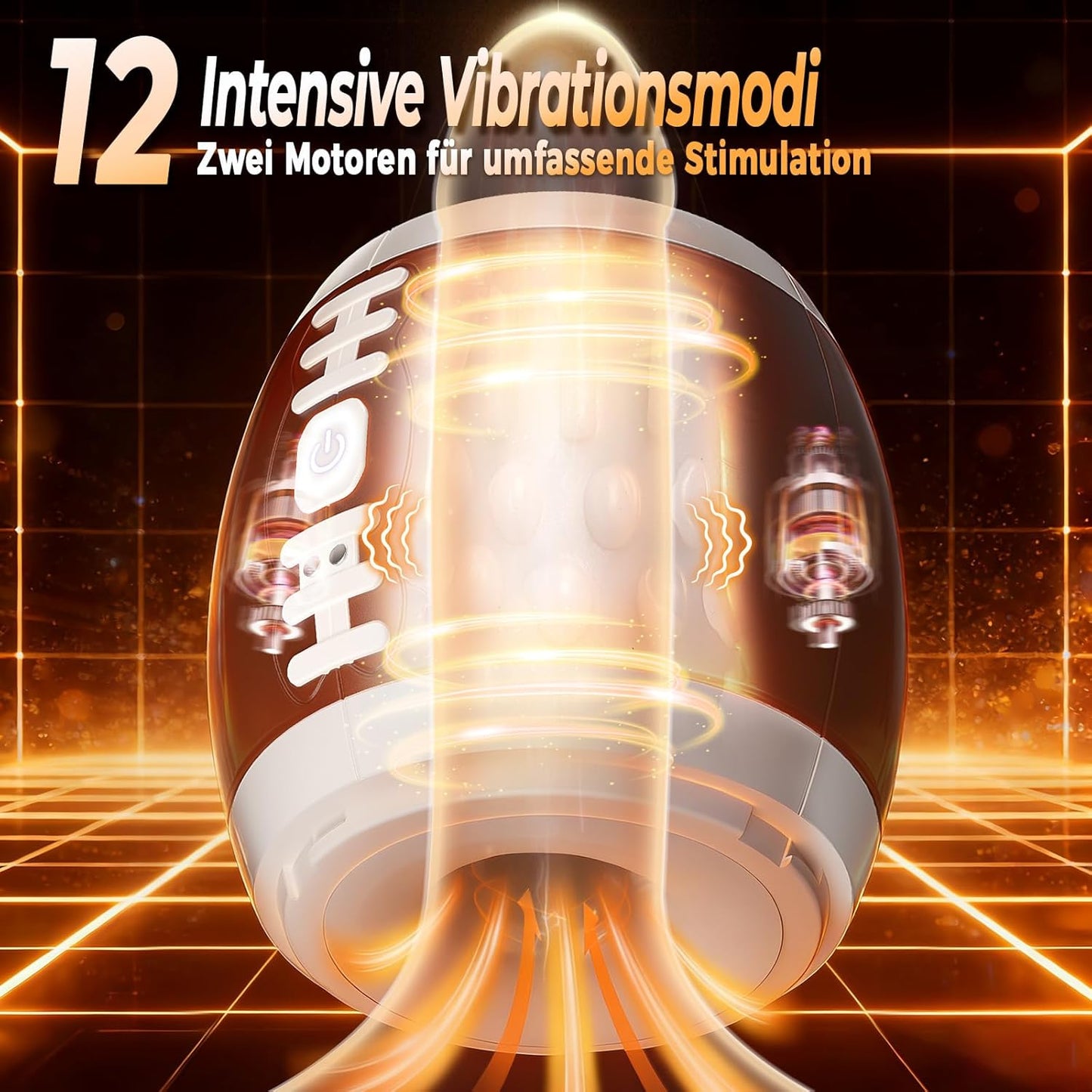 Fußballform Penis Trainer Blowjob Stroker Masturbator mit 12 Vibrationsmodi