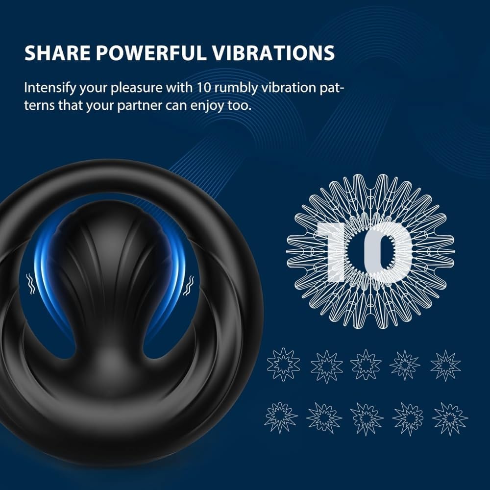360° Verstellbarer Penisring Vibrator Stimulator Masturbator mit 10 Vibrations