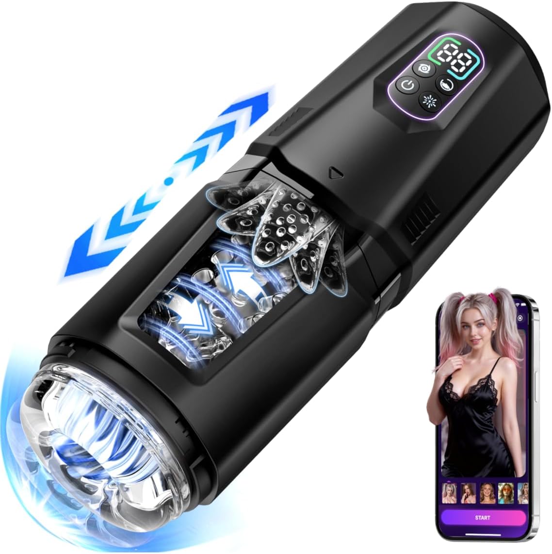 Automatische Masturbator Sex Maschine Stroker Blowjob mit 7 Schub und Rotationsmodi