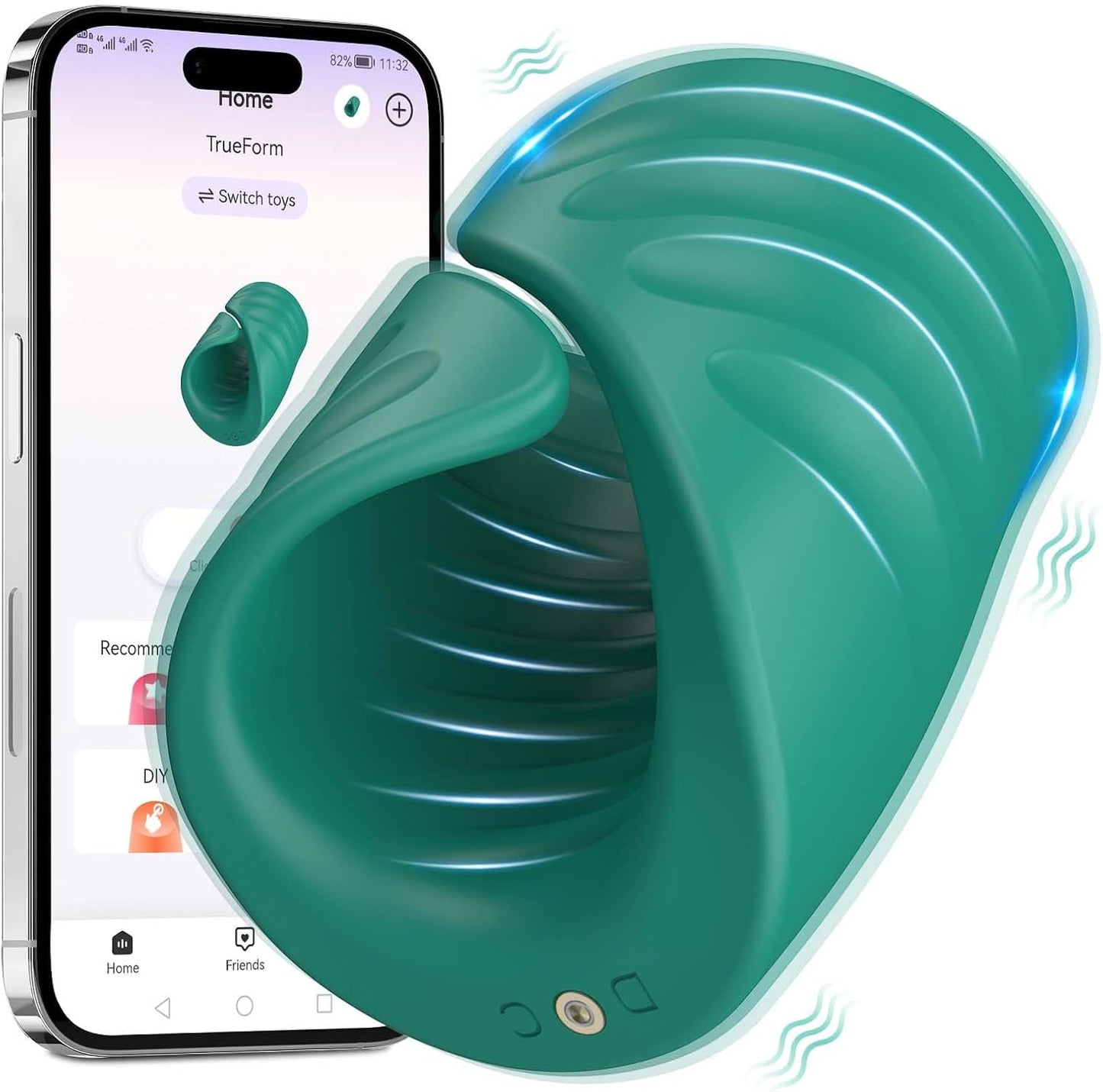 APP-Steuerung Penistrainer Vibrator Stimulator Cockring Masturbator mit 9 Vibrationsmodi