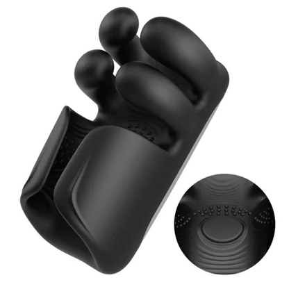 Elektrische Penistrainer Eichelvibrator mit 10 Finger Massage & Klopfen & Vibrieren