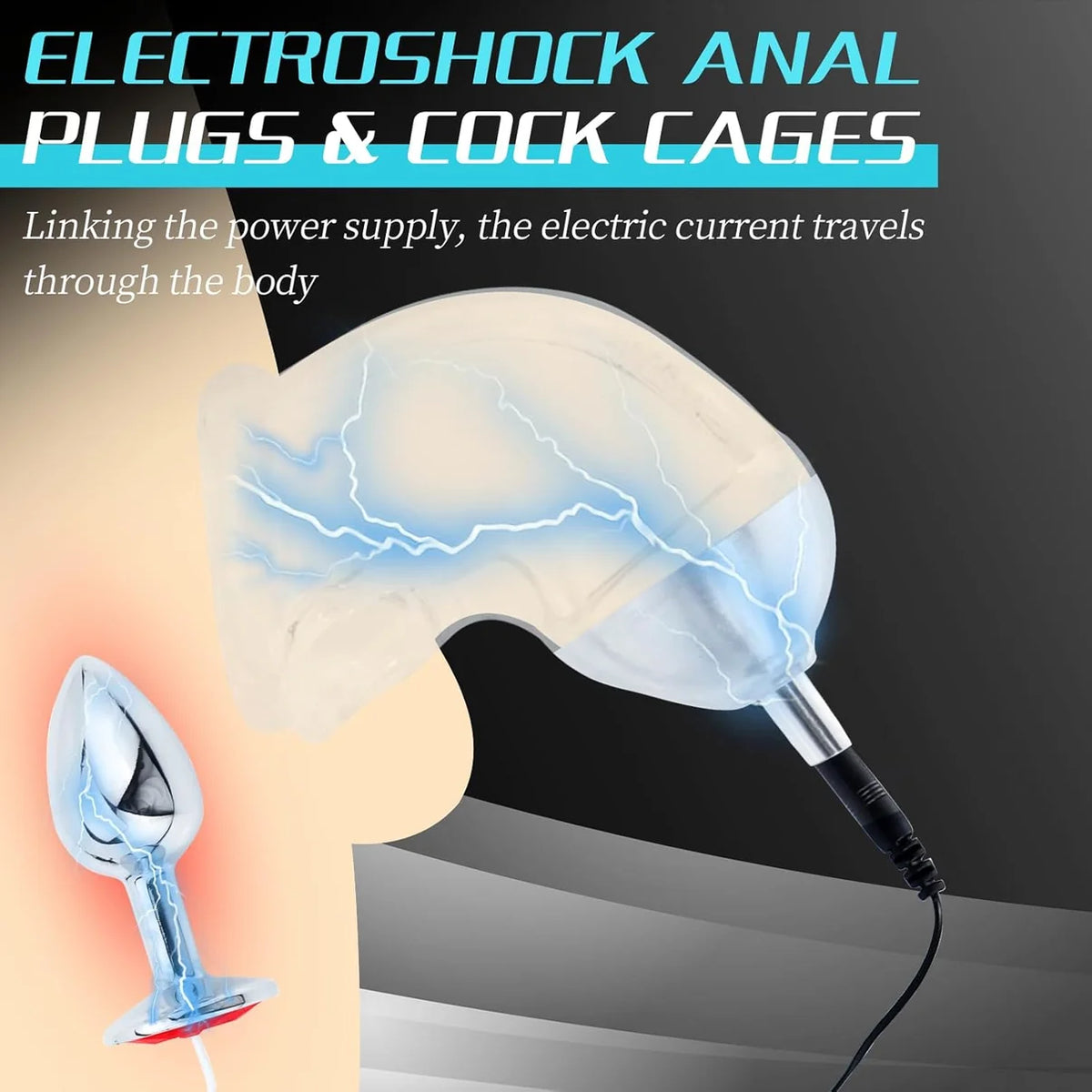 Ernbedienung Elektroschock Penistrainer Stimulator Anal Plug Set