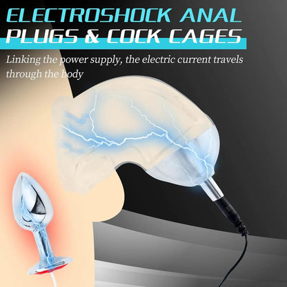 Ernbedienung Elektroschock Penistrainer Stimulator Anal Plug Set