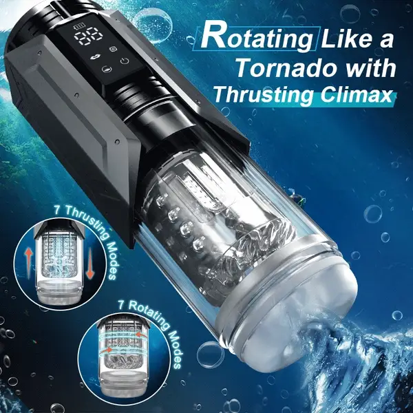 Elektrischer Masturbatoren Blowjob mit 7 Saug 7 Teleskop Dreh & 7 Vibrationsfunktionen