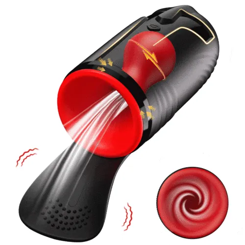 360° Spin Eicheltrainer Penisvibrator Masturbator mit 10 Saug und Vibrationsmodi