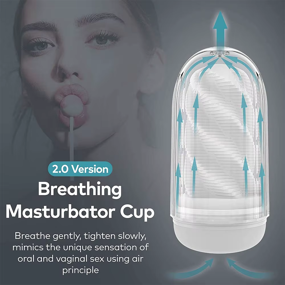 3D Selbstansaugender Luftprinzip Masturbator Stroker Taschenmuschi