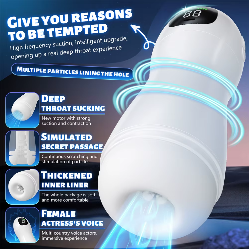 Automatischer Masturbatoren Stroker Blowjob Simulator mit 10 Vibrationen