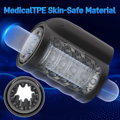 Elektrische Penistrainer Eichel Stimulator Masturbatoren mit 7 Teleskopische & Rotationsmodi