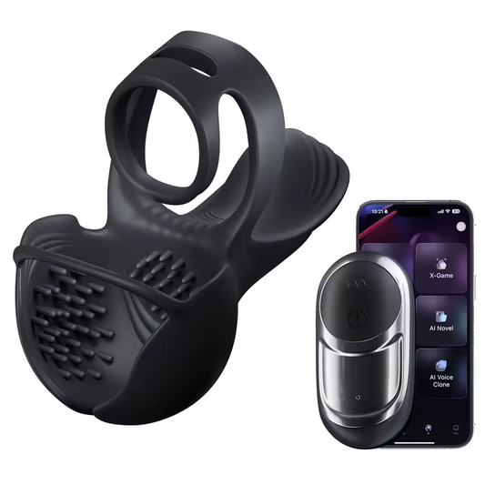 360° Hoden Vollabdeckungsstimulator Penistrainer Cock Ring mit 9 Vibrations & Heizmodi