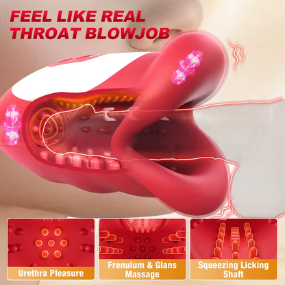 360° Blowjob Stroker Penistrainer Vibrator Masturbatoren mit 10 Wellen & Vibrationsmodi