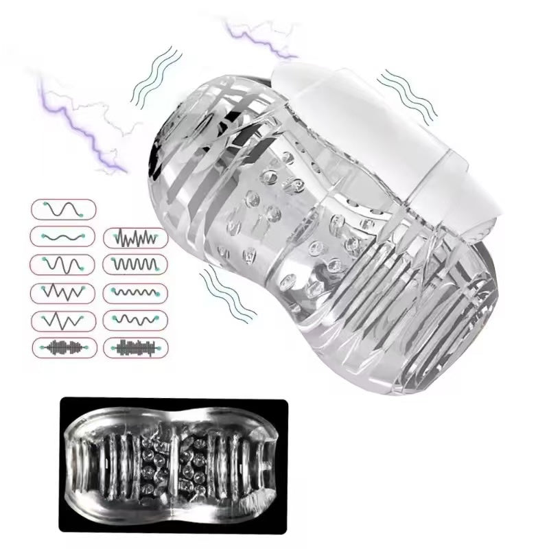 360° Rundum Wrapping Penistrainer Massager Masturbator mit 10 Vibrationsmodi