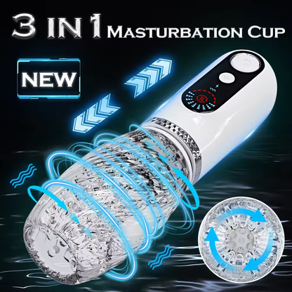 Automatischer Masturbator Penistrainer mit 7 Schub & Rotations & 9 Vibrations Modi