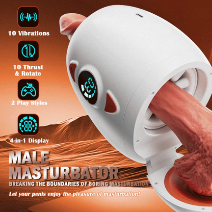 Hochgeschwindigkeits Doppelter Stimulation Masturbator mit 10 Teleskop & Vibrationsmodi