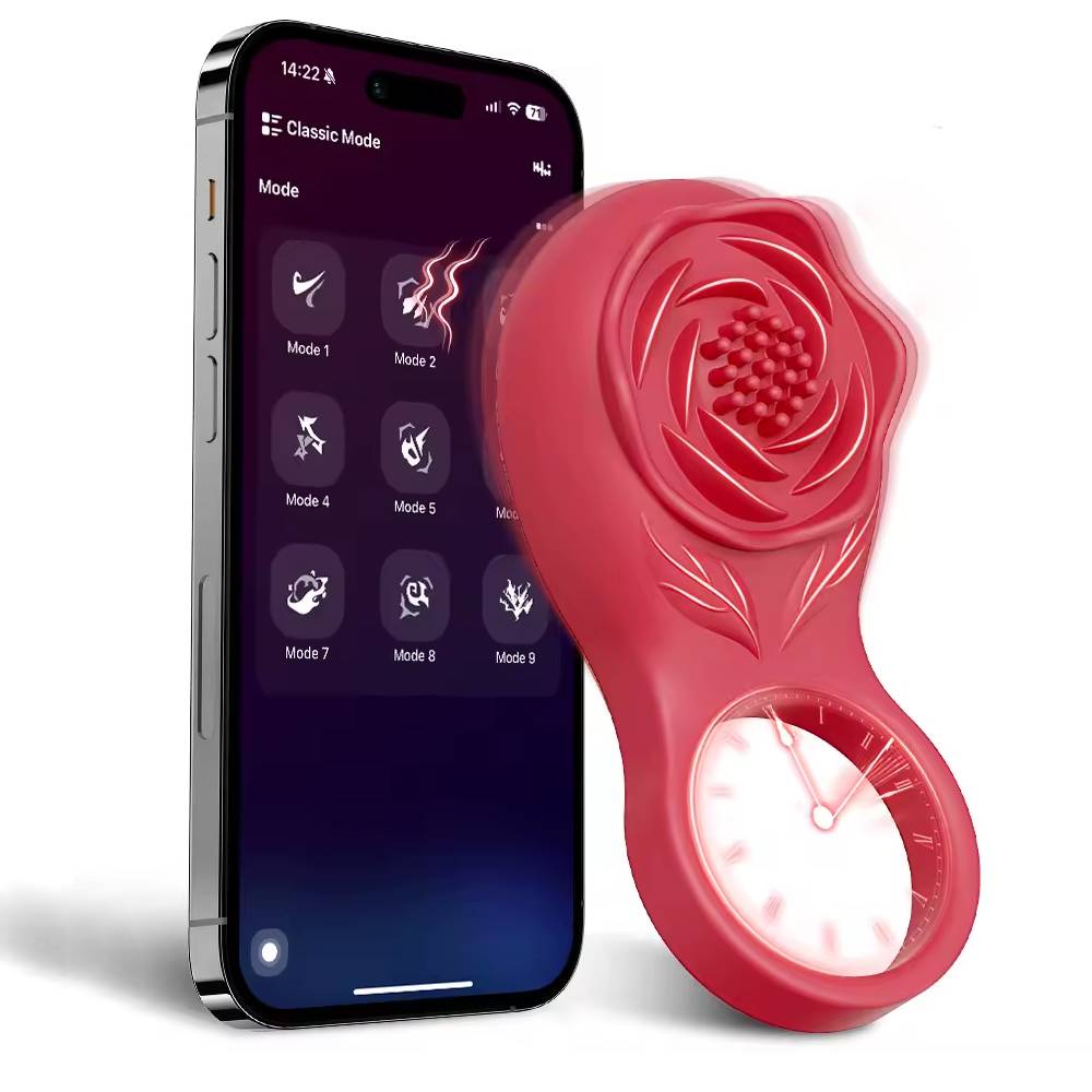 Rose Vibrator Klitorisstimulator Penisring Hodenmassagegerät mit 9 Vibrationsmodi