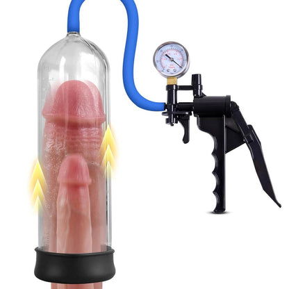 Manuelle Penis Vakuumpumpe Masturbatoren mit Vergrößerungsspiegel & Pistolengriff