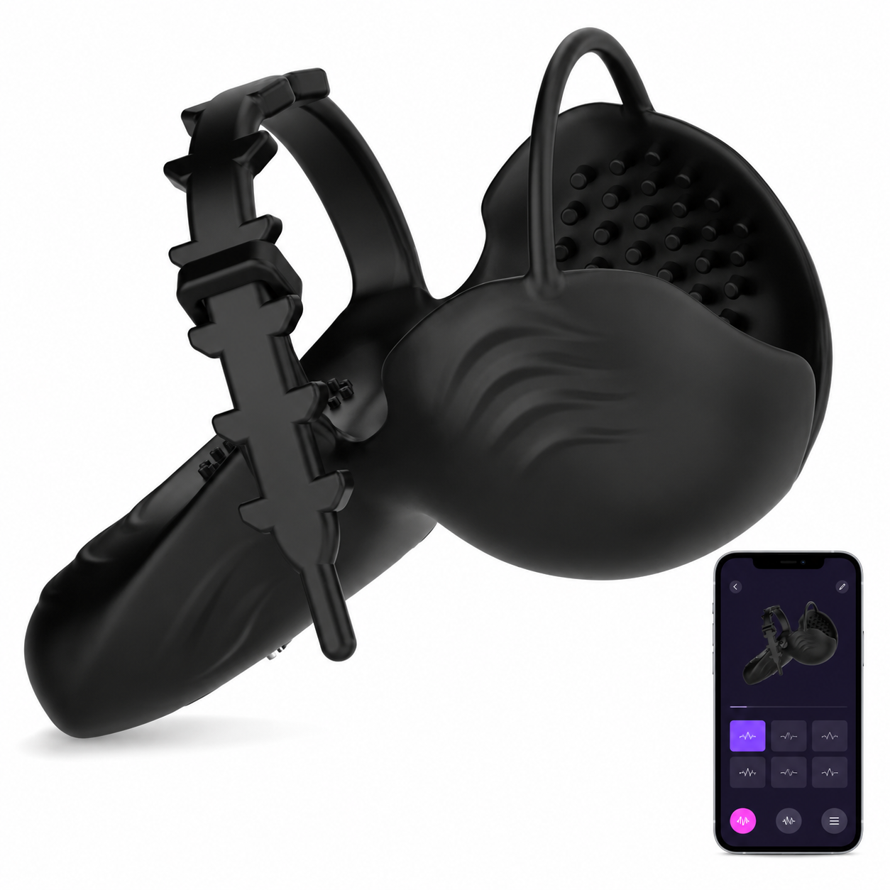 App-Steuerung Hodenstimulator Trainer Penisring Vibrator mit 10 Vibrationsmodi