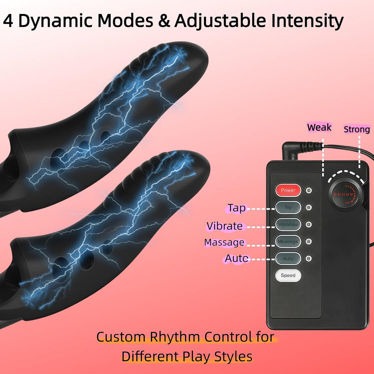 Electro Stim Finger Vibrator Sleeve with 8 Stimulation Modes & 19 Intensity Levels