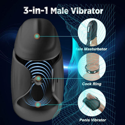 360° Umhüllung Automatische Penistrainer Eichelmassagegerät mit 10 Vibrationsmodi
