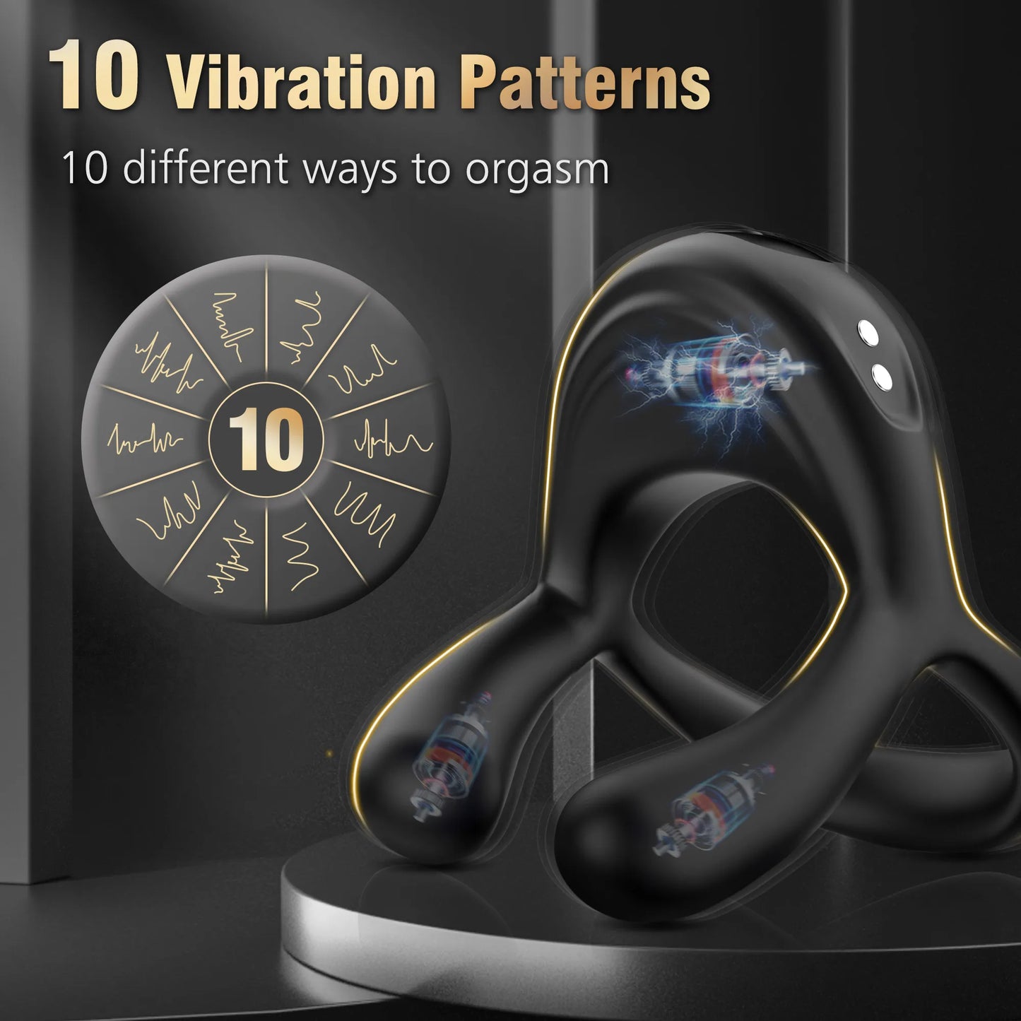 Stretchy cock rings Vibrating cock ring with 10 vibration modes 