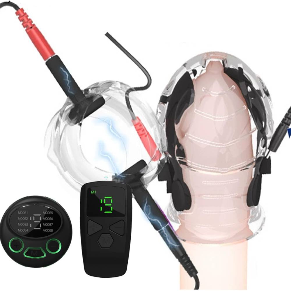 Elektro Shock Eichel Penistrainer Stimulator mit 8 Frequenzströme und 19 Intensitätsstufen