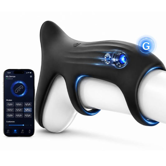 Dual cock ring cock ring vibrator penis ring with 7 vibration modes 