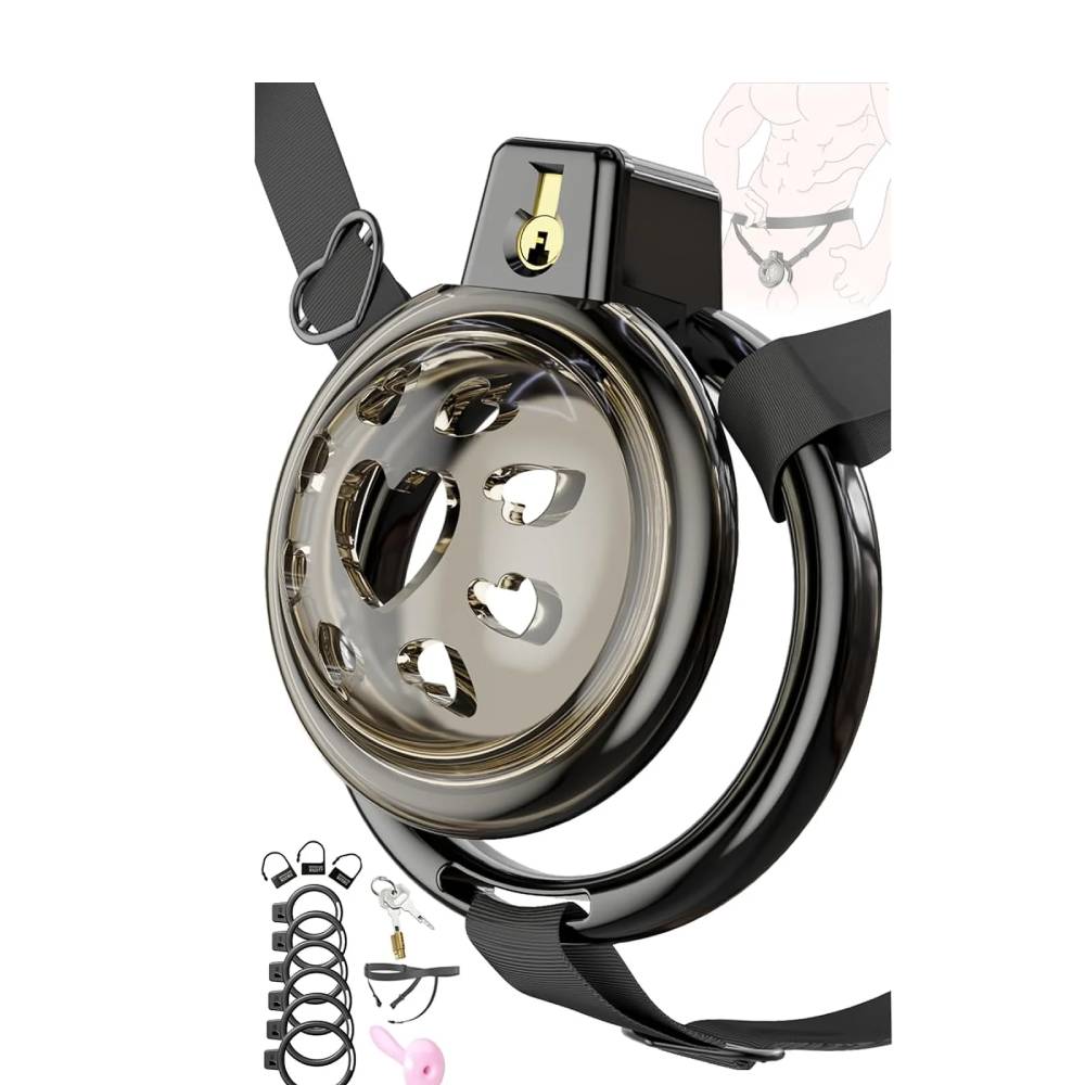 Rutschfester Keuschheitskäfig Chastity Cock Cage Devices Penistrainer mit 6 Ringgrößen
