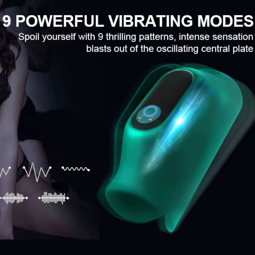 Freihändiger Penistrainer Eichelvibrator Massager Masturbator mit 9 Pulsationsmodi