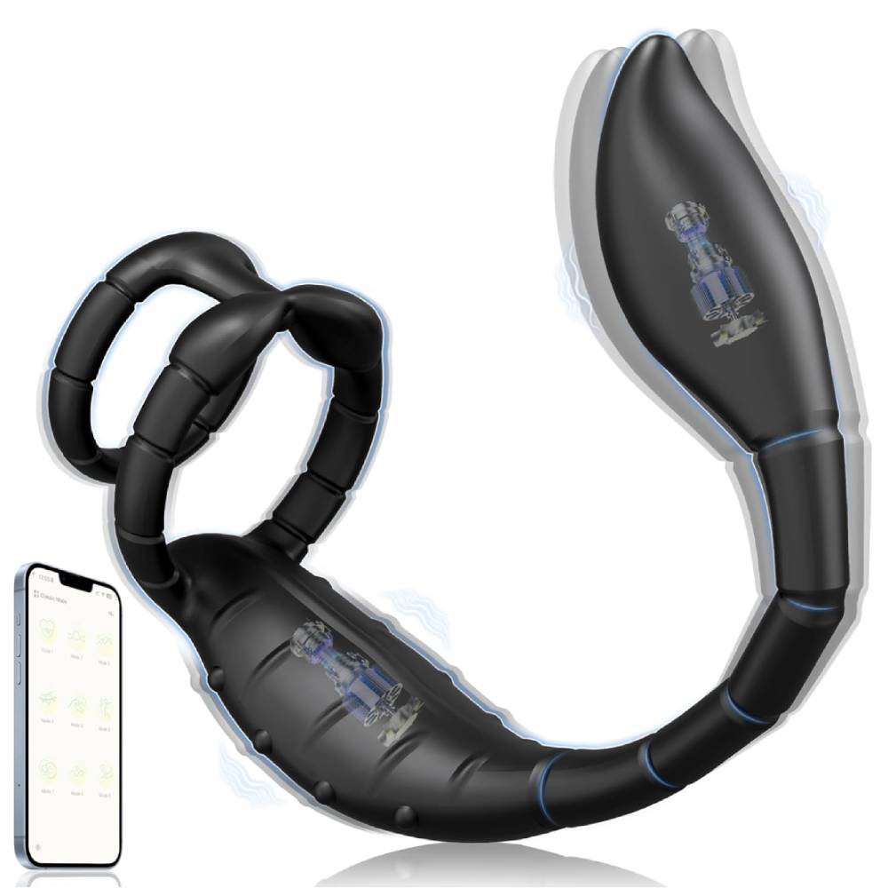 4 in 1 Penisring Analvibrator Prostata Stimulator mit 9 Vibrationsmodi