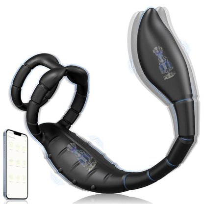 4 in 1 Penisring Analvibrator Prostata Stimulator mit 9 Vibrationsmodi