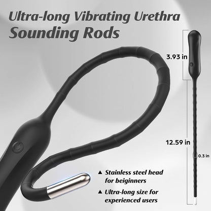Urethra-Vibrationsstab Penisvibrator Plug Prostatamassager mit 10 Vibrationsmodi