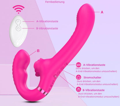 2 in 1 Damen Doppelkopf Vibrator Klitoris Stimulator Pulsation Lecken mit 10 Vibrationsfrequenz