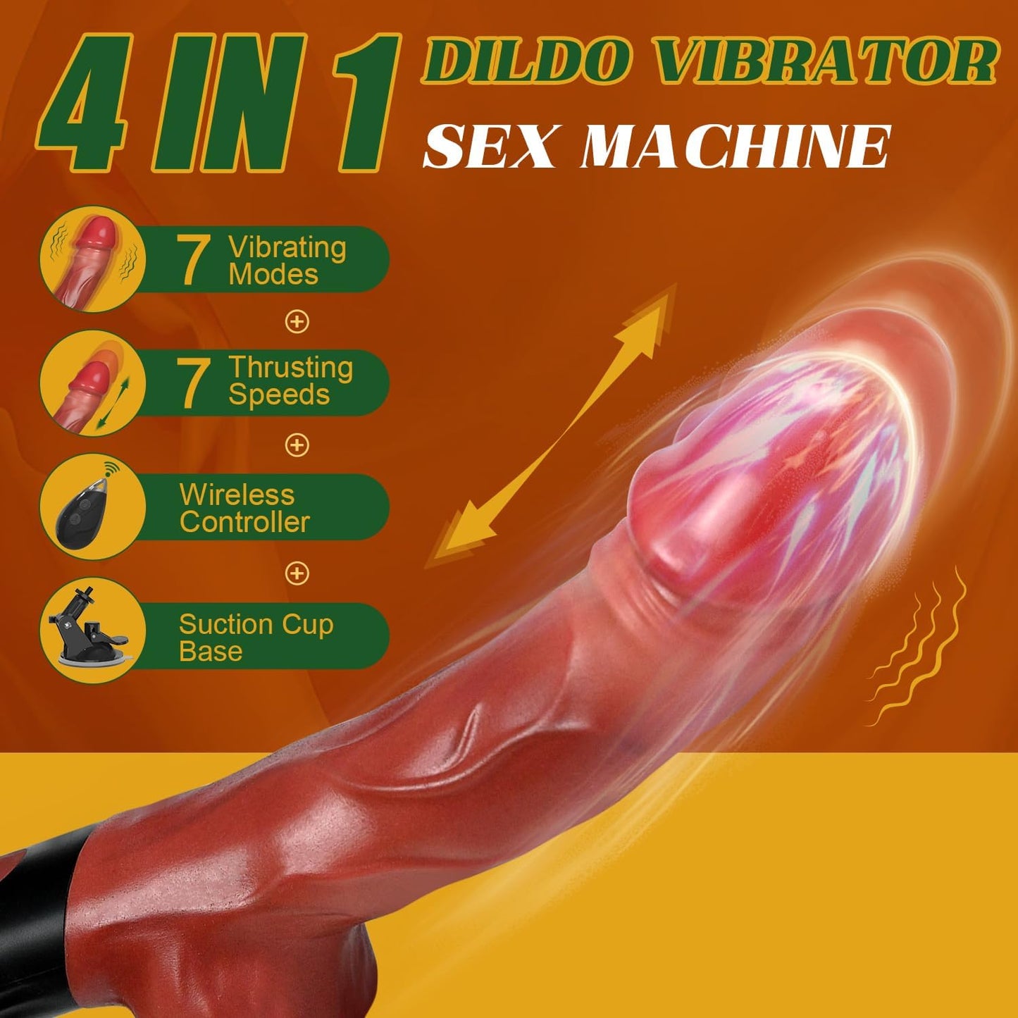 Realistische  Stoßender Dildo Vibrator Sexspielzeug mit 7 Stoß-und 7 Vibrationsmodi