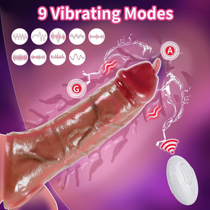 Realistischer Penisverlängerungs Vibrator mit Fernbedienung und 9 Vibrationsmodi