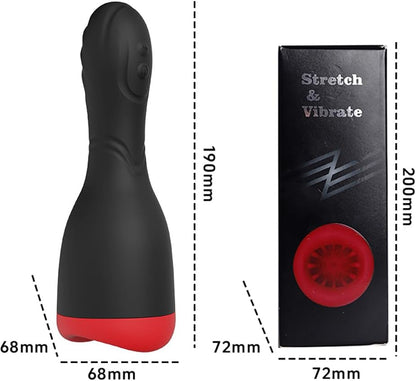 Elektrische Masturbatoren Penistrainer mit 6 Teleskopmodus und 10 Vibrationsmodi