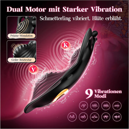Klitoris Vulva Vibrator Butterfly Klitorisstimulator mit 9 Vibrationen & APP Fernbedienung