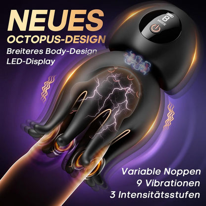 LED Display Eichel Stimulator Penistrainer Vibrator Tentakel-Masturbator mit 9 Vibration